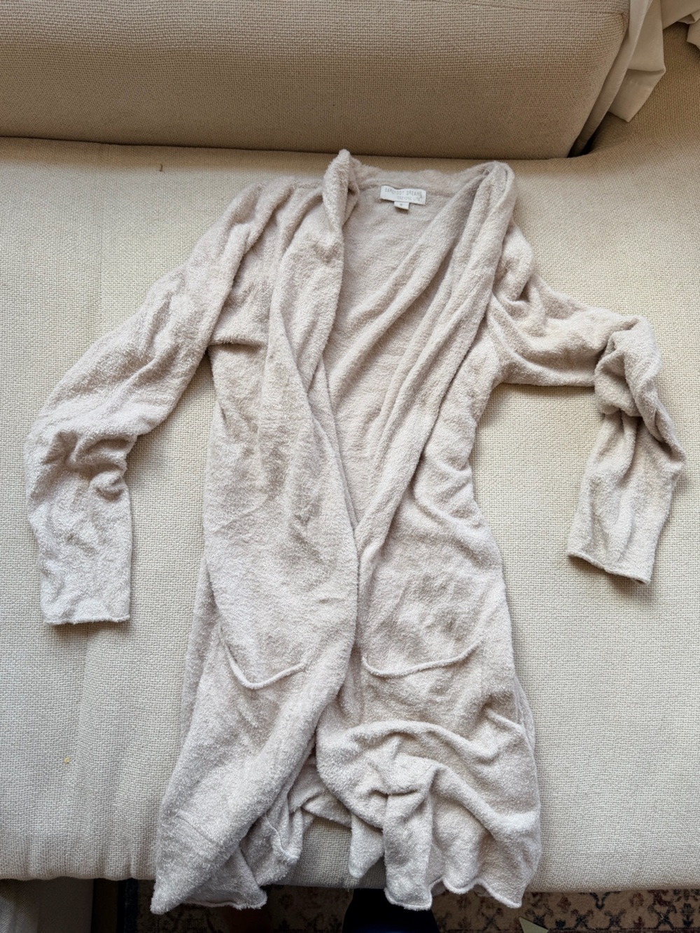 Barefoot Dreams Plush cardigan  in Light Beige